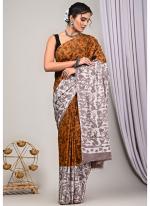 Cotton Multi Colour Casual Wear Printed Saree